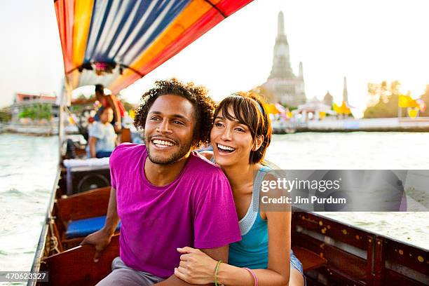 couple riding gondola, bangkok, bangkok, thailand - travel destinations asia stock pictures, royalty-free photos & images