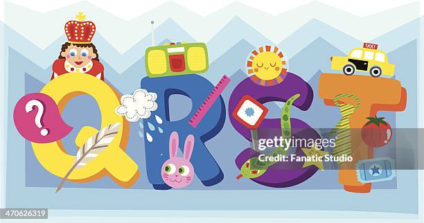 Illustration Of Qrst Against Blue Background High-Res Vector Graphic