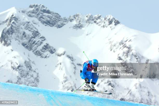 Christoph Wahrstoetter of Austria competes during the Freestyle Skiing Men's Ski Cross Seeding on day 13 of the 2014 Sochi Winter Olympic at Rosa...
