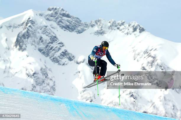 Scott Kneller of Australia competes during the Freestyle Skiing Men's Ski Cross Seeding on day 13 of the 2014 Sochi Winter Olympic at Rosa Khutor...