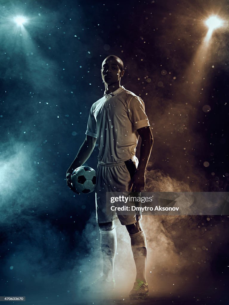 Famous soccer player under highlights