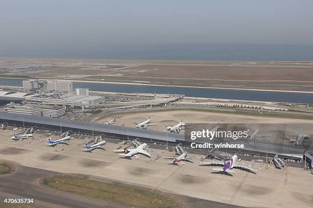 kansai international airport in japan - reclaimed land stock pictures, royalty-free photos & images