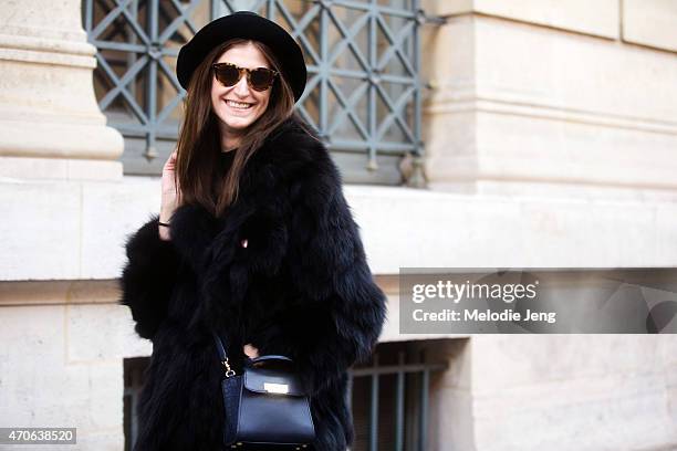 Model Daiane Conterato exits the Ann Demeulemeester show at Couvent des Cordeliers on Day 3 of Paris Fashion Week FW15 on March 5, 2015 in Paris,...