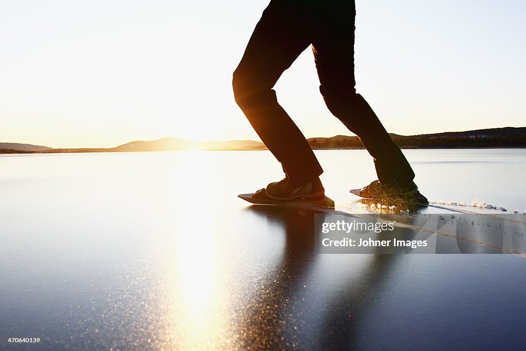 Woman long-distance skating, low section