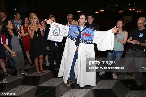 Joseph Medeiros and the cast during the Broadway Opening Night Actors' Equity Gypsy Robe Ceremony honoring Joseph Medeiros for 'Doctor Zhivago' at...