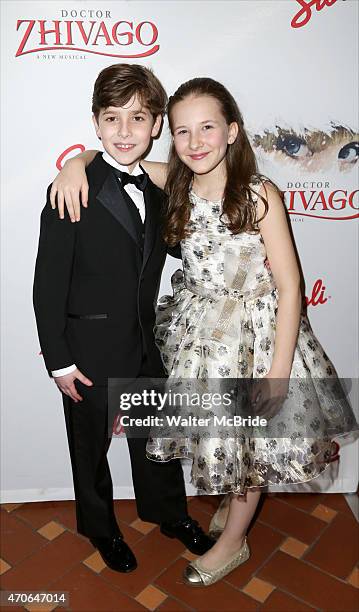 Jonah Halperin and Sophia Gennusa attends the Broadway Opening Night After Party for 'Doctor Zhivago' at Rockefeller Center on April 21, 2015 in New...