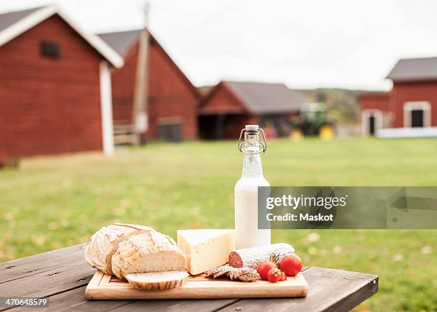 Breakfast On Table At Farm, Foto de stock