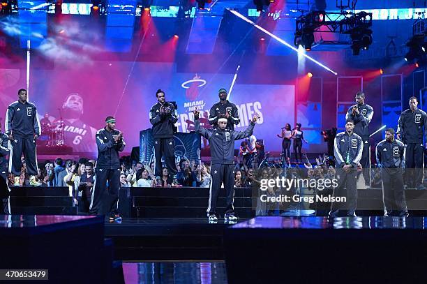 All-Star Game: Team East LeBron James during player introductions before game vs Team West during All-Star Weekend at Smoothie King Center. New...