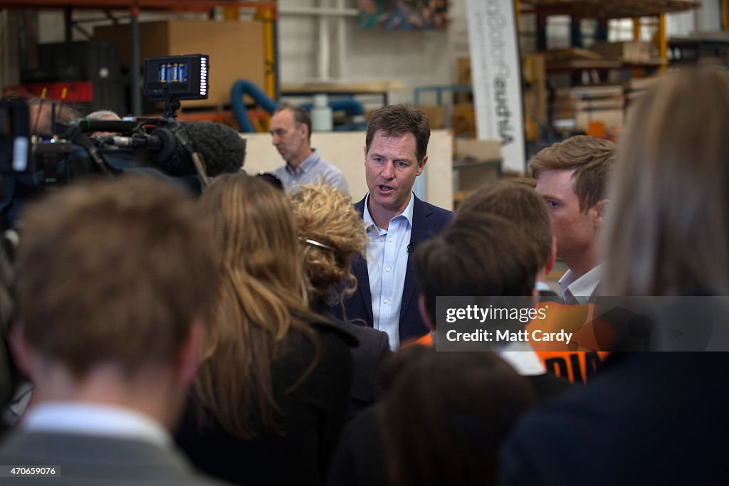 Nick Clegg Visits Airbus On The Campaign Trail