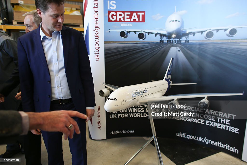 Nick Clegg Visits Airbus On The Campaign Trail