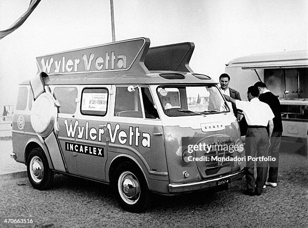 "An advertising van of the Wyler Vetta watches brand. Italy, 1956. "