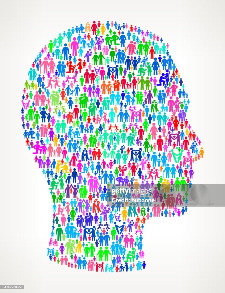Male Profile On Vector Family Pattern Background High-Res Vector ...