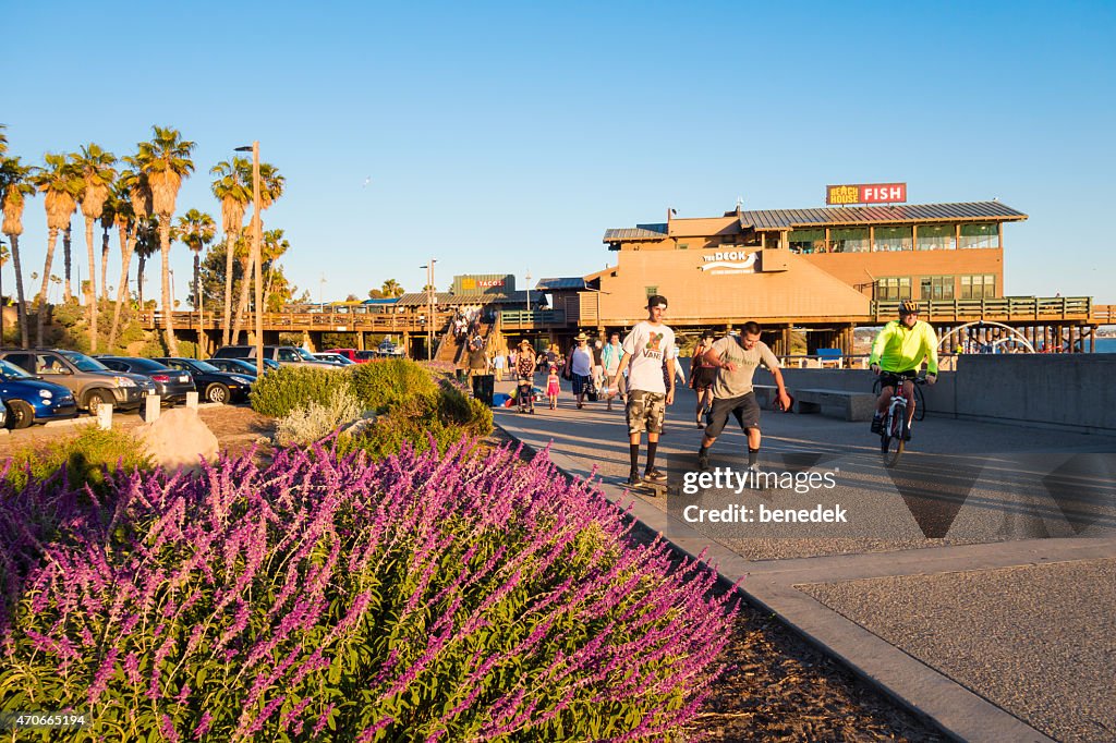 People Being Active at the Ventura Promenade and Pier California