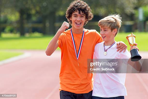 "i told you we could do it!" - golden boy stock pictures, royalty-free photos & images