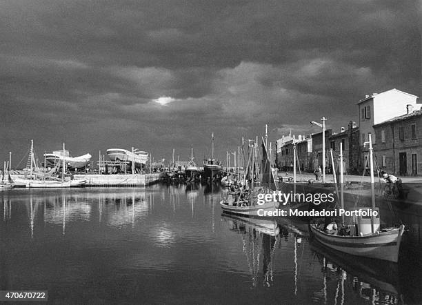 "View of the port of Fano. Fano, 1960s "