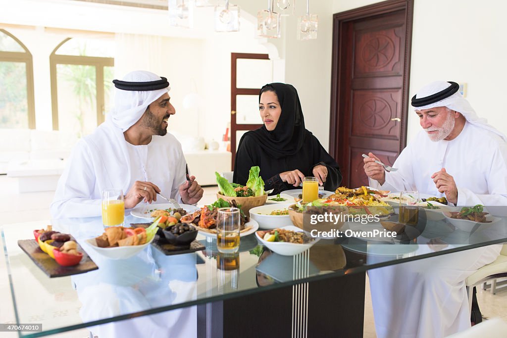 Arabic family Enjoying lunch