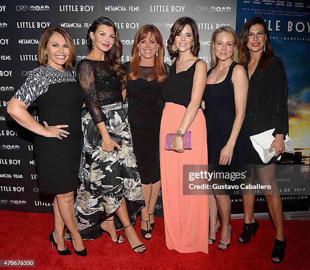 Maria Elena Salinas,Ali landry,Maria Celeste,Ana Wolfington,Jewel and Raquel Perera attends the The Miami Premiere Of "Little Boy" at Regal South...