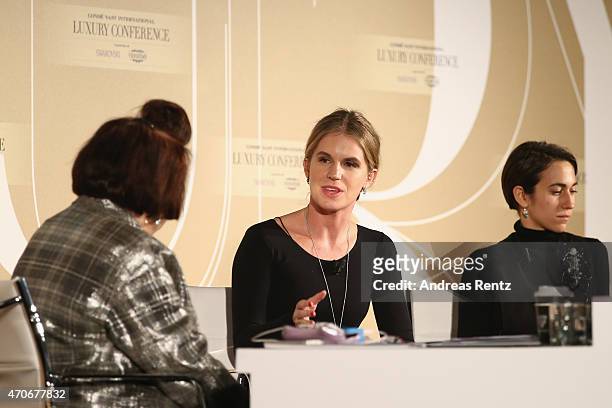 International Vogue Editor Suzy Menkes, Eugenie Niarchos and Delfina Delettrez Fendi attend the Conde' Nast International Luxury Conference at...