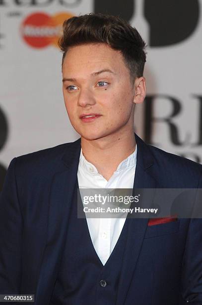 Conor Maynard attends The BRIT Awards 2014 at 02 Arena on February 19, 2014 in London, England.