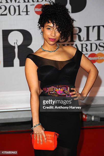 Lianne la Havas attends The BRIT Awards 2014 at 02 Arena on February 19, 2014 in London, England.