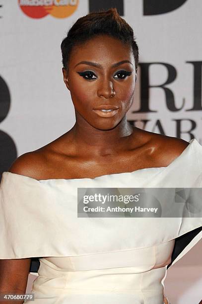 Laura Mvula attends The BRIT Awards 2014 at 02 Arena on February 19, 2014 in London, England.