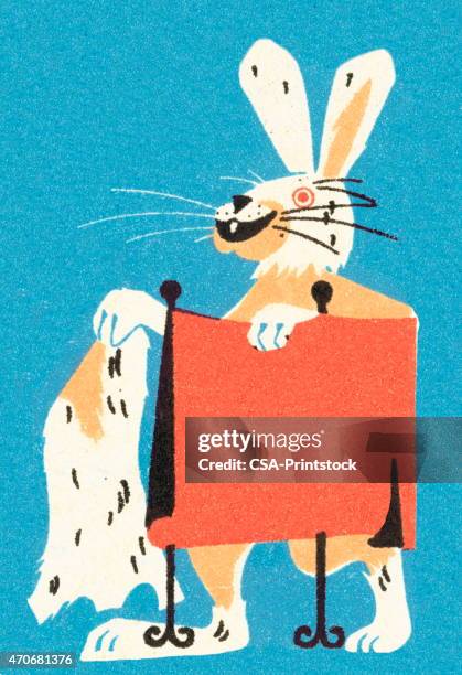naked rabbit - removing clothes stock illustrations