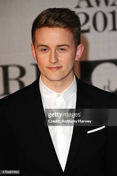 Guy Lawrence of Disclosure attends The BRIT Awards 2014 at 02 Arena on February 19, 2014 in London, England.