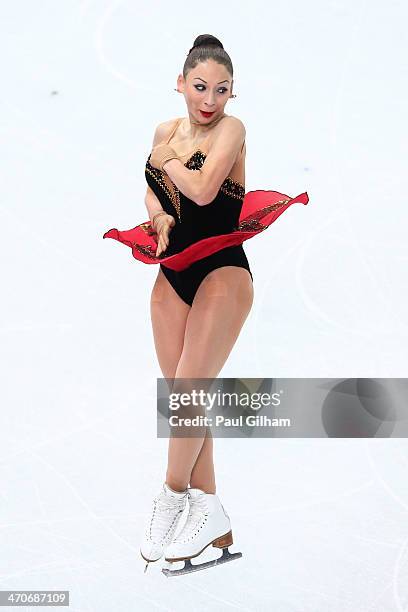 Elene Gedevanishvili of Georgia competes in the Figure Skating Ladies' Free Skating on day 13 of the Sochi 2014 Winter Olympics at Iceberg Skating...