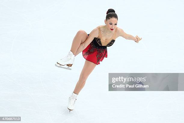Elene Gedevanishvili of Georgia competes in the Figure Skating Ladies' Free Skating on day 13 of the Sochi 2014 Winter Olympics at Iceberg Skating...