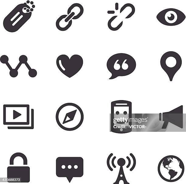 social communication icons - acme series - smashed clip art stock illustrations