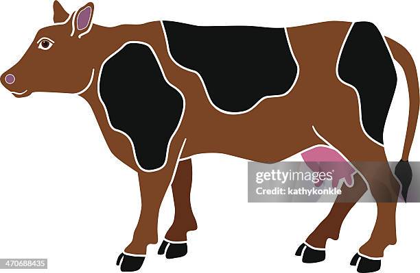 ilustraciones, imágenes clip art, dibujos animados e iconos de stock de vaca en color - ubre