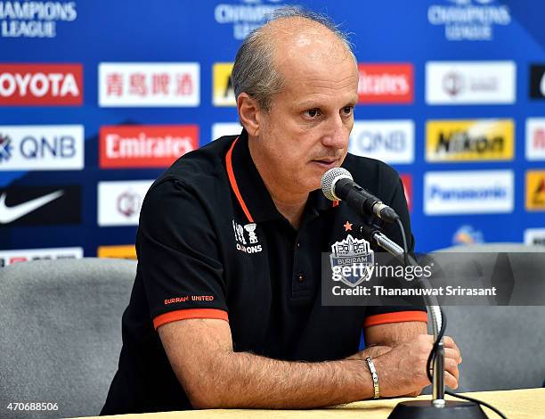 Alexandre Gama head coach of Buriram United speaks during the Asian Champions League match between Seongnam FC and Buriram United at Tancheon Sports...