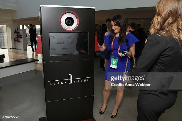General view of the Lincoln Black Label Filmmaker Lounge at The Lincoln Motor Company and Tribeca Film Festival hosted special centennial tribute on...