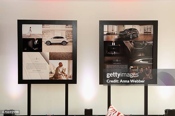 General view of the Lincoln Black Label Filmmaker Lounge at The Lincoln Motor Company and Tribeca Film Festival hosted special centennial tribute on...