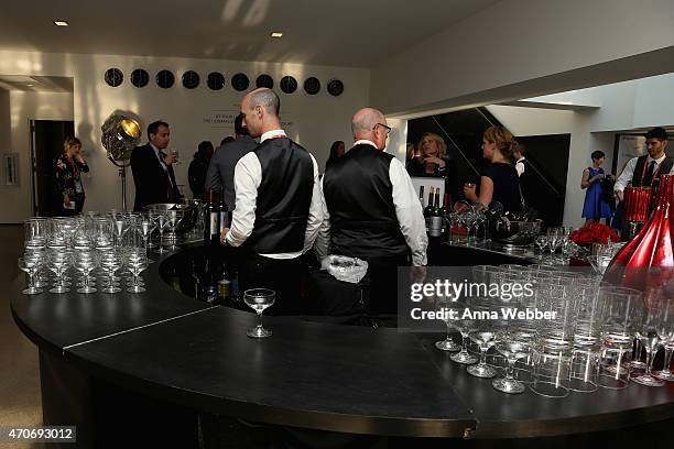 General view of the Lincoln Black Label Filmmaker Lounge at The Lincoln Motor Company and Tribeca Film Festival hosted special centennial tribute on...