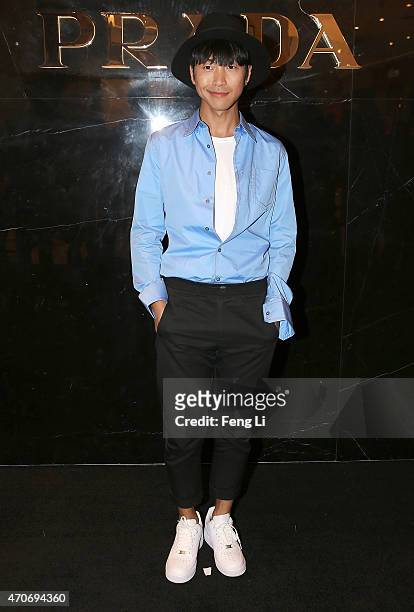Fashion Designer Han Huohuo attends Prada The Iconoclasts, Beijing 2015 at No. 88, Wangfujing Avenue, on April 22, 2015 in Beijing, China.