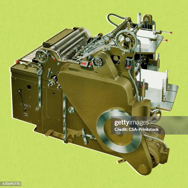 printing press - printing machine stock illustrations
