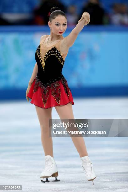 Elene Gedevanishvili of Georgia competes in the Figure Skating Ladies' Free Skating on day 13 of the Sochi 2014 Winter Olympics at Iceberg Skating...