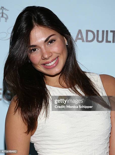 Model Amanda Faical attends RADiUS With The Cinema Society & Brooks Brothers Host The New York Premiere Of "Adult Beginners" at AMC Lincoln Square...