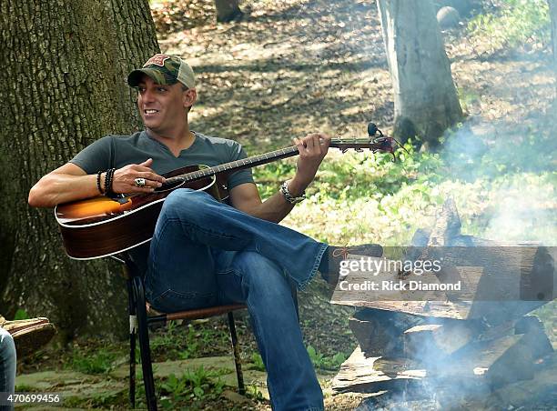 Trent Tomlinson attends Country Rock Group, Love And Theft "Cabin Fever Writing Sessions" on April 21, 2015 in Dover, Tennessee.