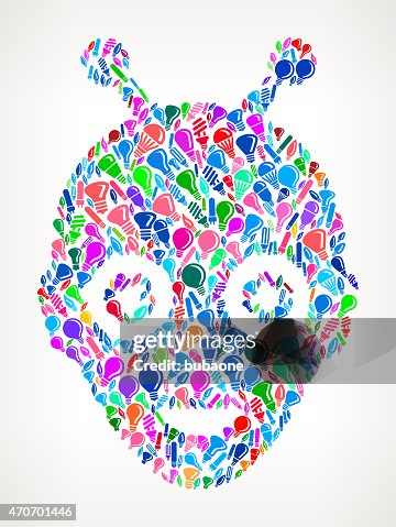 Halloween Mask on Vector Lightbulb Pattern Background Halloween Mask on Vector Lightbulb Pattern Background