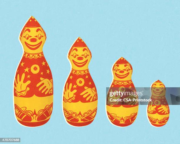 clown nistenden puppen - punching bag stock-grafiken, -clipart, -cartoons und -symbole