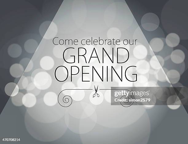 stockillustraties, clipart, cartoons en iconen met grand opening invitation - openingsceremonie