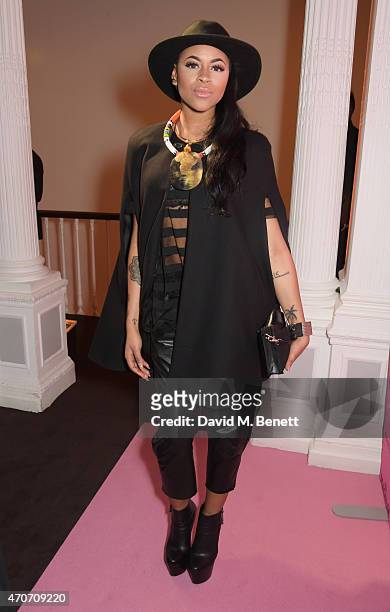 Amira McCarthy attends the Magnum Pink and Black launch party at the ICA on April 22, 2015 in London, England.