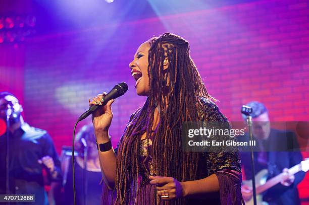 Recording Artist Lalah Hathaway performs in concert at the Troubadour on April 21, 2015 in West Hollywood, California.