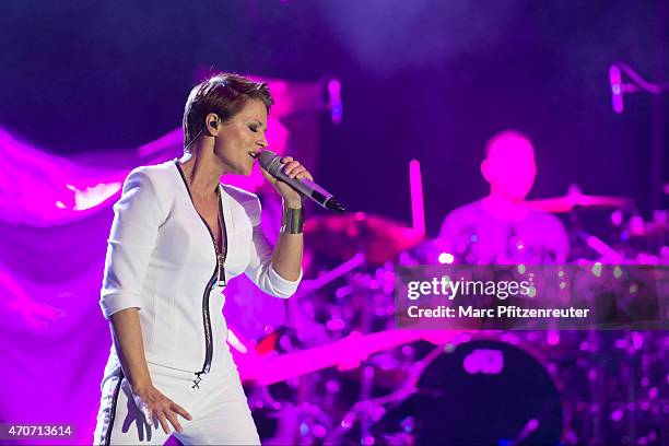 German singer Michelle performs on stage at the Palladium on April 22, 2015 in Cologne, Germany.