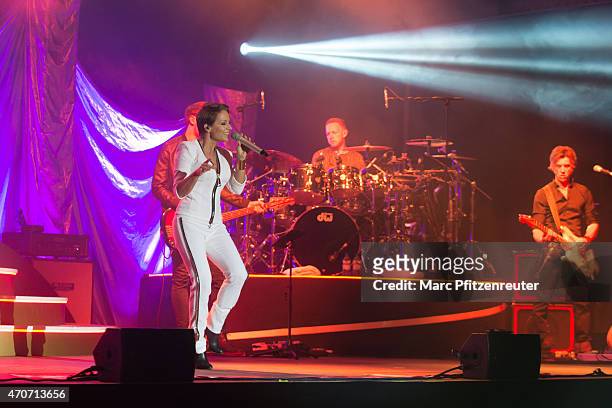 German singer Michelle performs on stage at the Palladium on April 22, 2015 in Cologne, Germany.