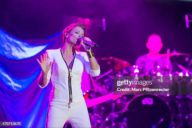 German singer Michelle performs on stage at the Palladium on April 22, 2015 in Cologne, Germany.