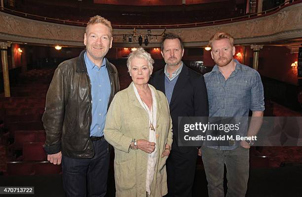 Kenneth Branagh, Dame Judi Dench, Rob Ashford and Christopher Oram pose at a photocall to launch "Plays At The Garrick", the inaugural season of...