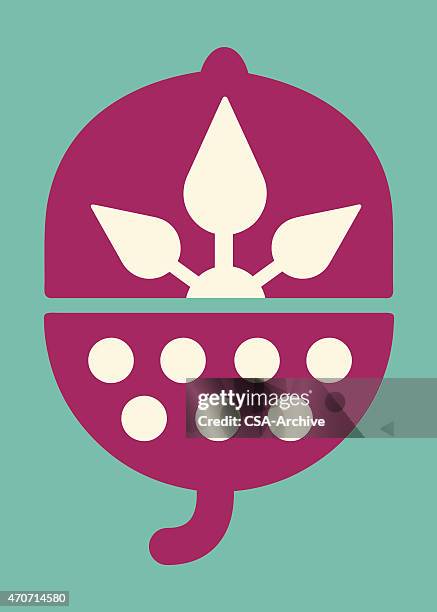 plant in walnut - upside down concept stock illustrations